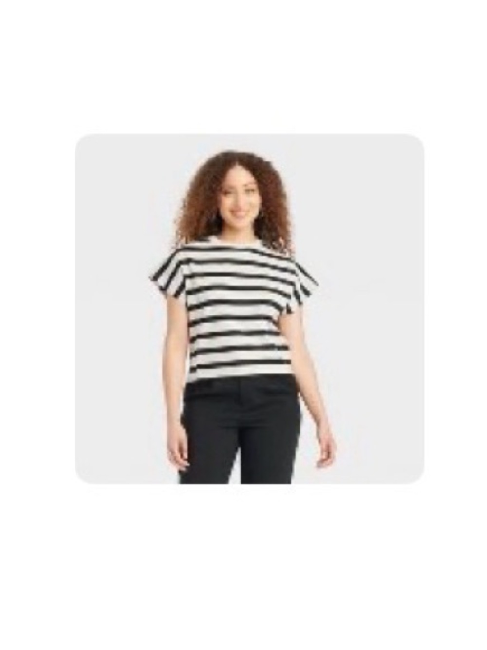 a new day Black & White Striped Short-Sleeve Tee